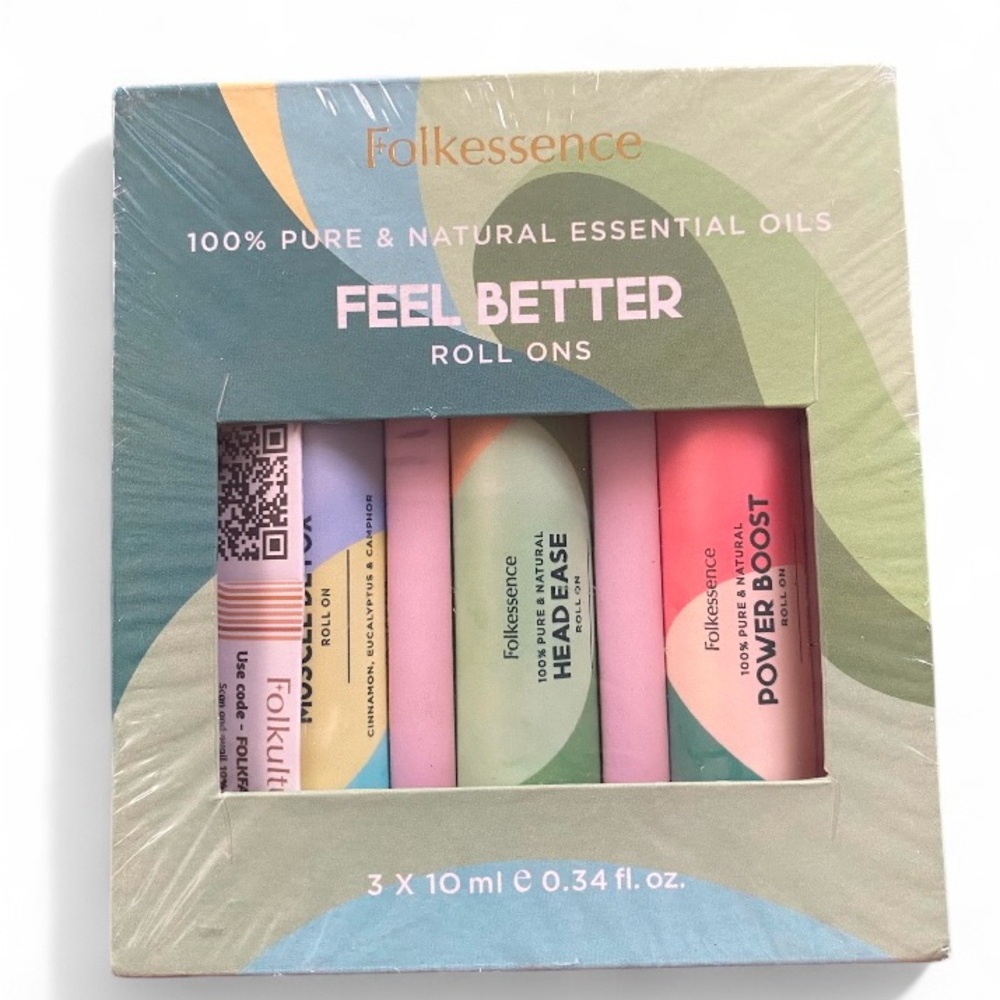 Folkessence Feel Better Essential Oils Roll On Trio – New in Box